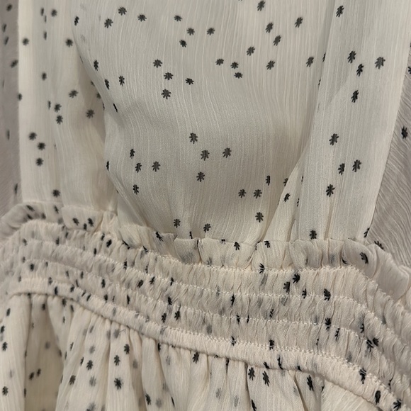 Flowy Mini Dress, Sinched Waist - Picture 3 of 5